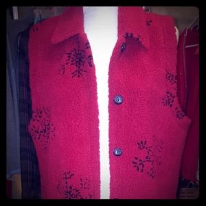 Red Snowflake Fleece Vest